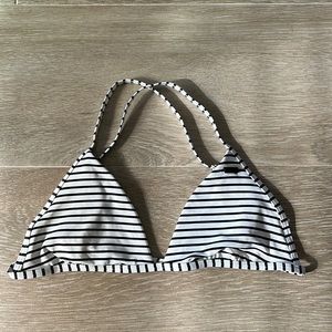 Roxy top, size medium, white with black stripes, adjustable straps